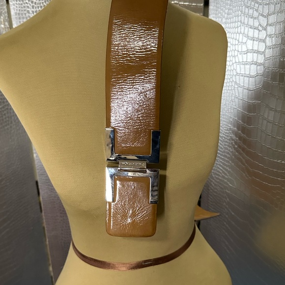 Versace Brown Leather Belt with Silver Buckle - Picture 1 of 7